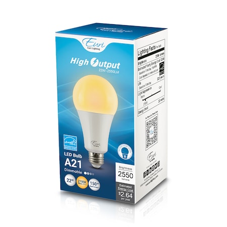 Euri Lighting LED A21 150W Dim ES EA21-22W1020eh